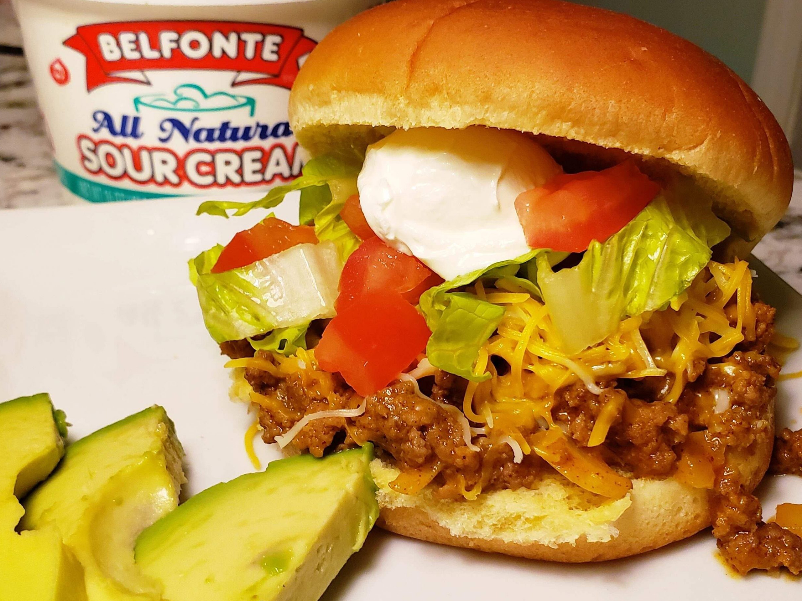 Tasty Taco Burgers with Sour Cream