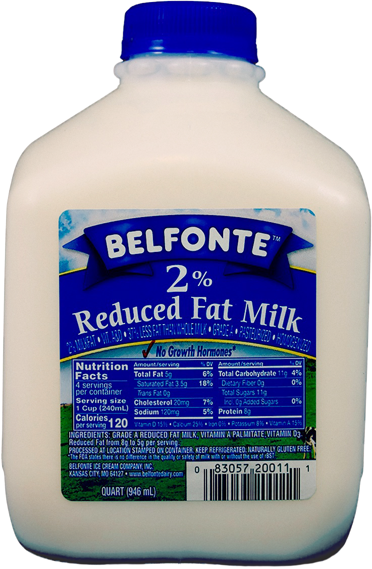 Belfonte Dairy 2% Milk quart