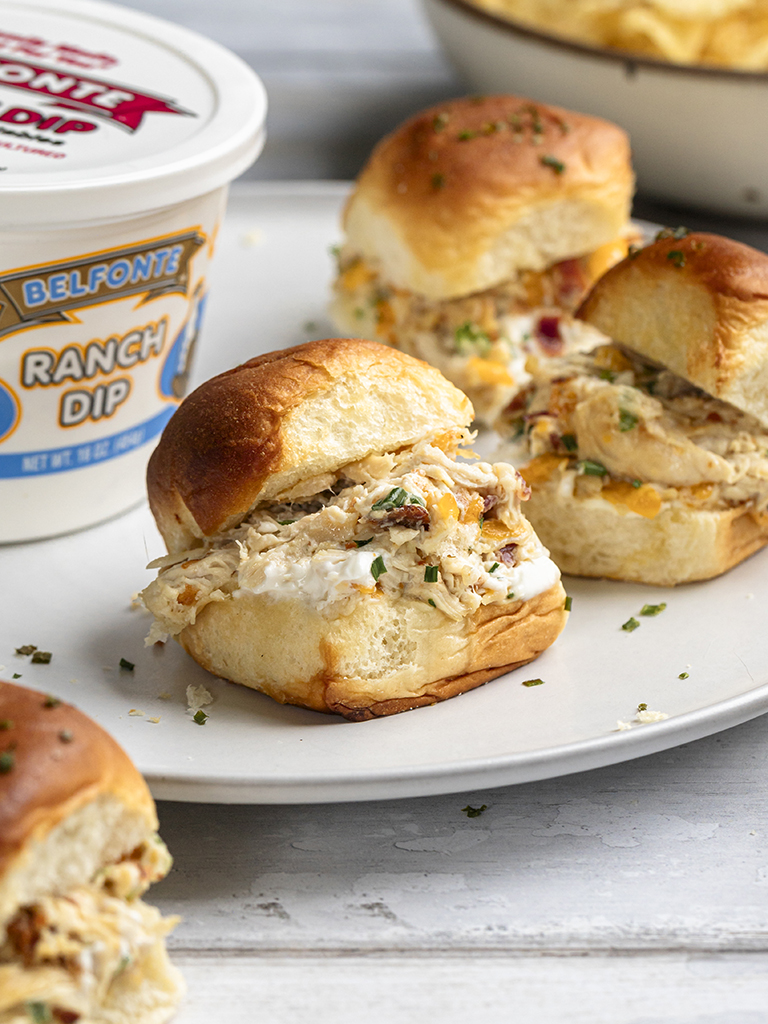 Ranch Dip Shredded Chicken Sliders