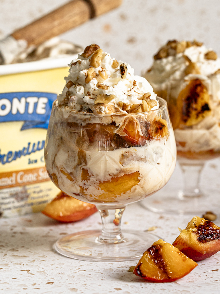 Grilled Peach Ice Cream Sundaes