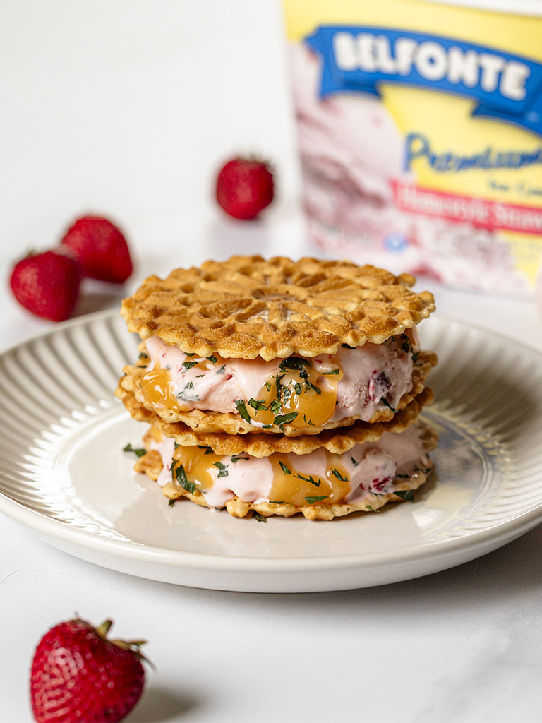 Strawberry Ice Cream and Lemon Curd Sandwiches