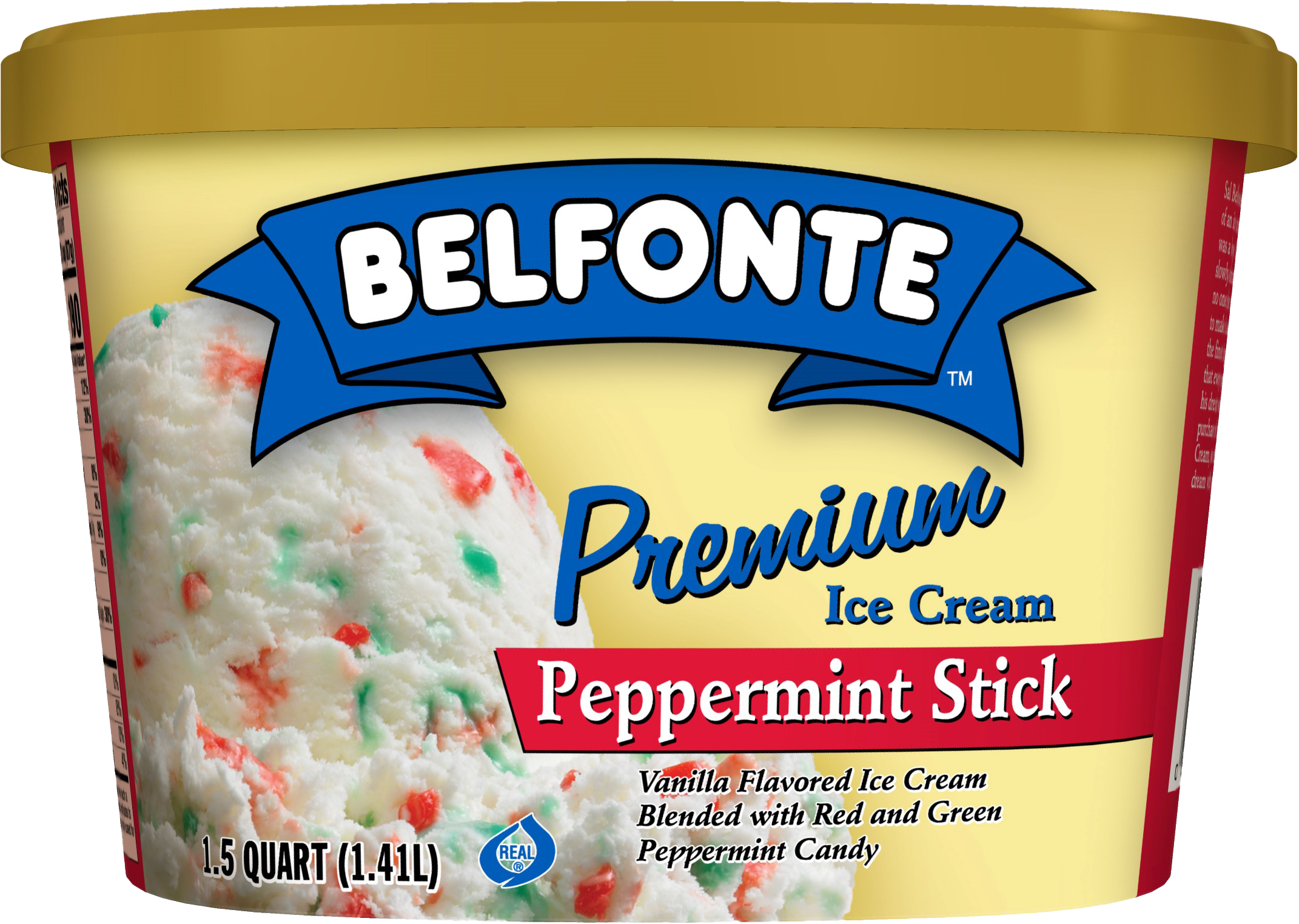 Belfonte Dairy Peppermint Stick Premium Ice Cream 1.5 qt