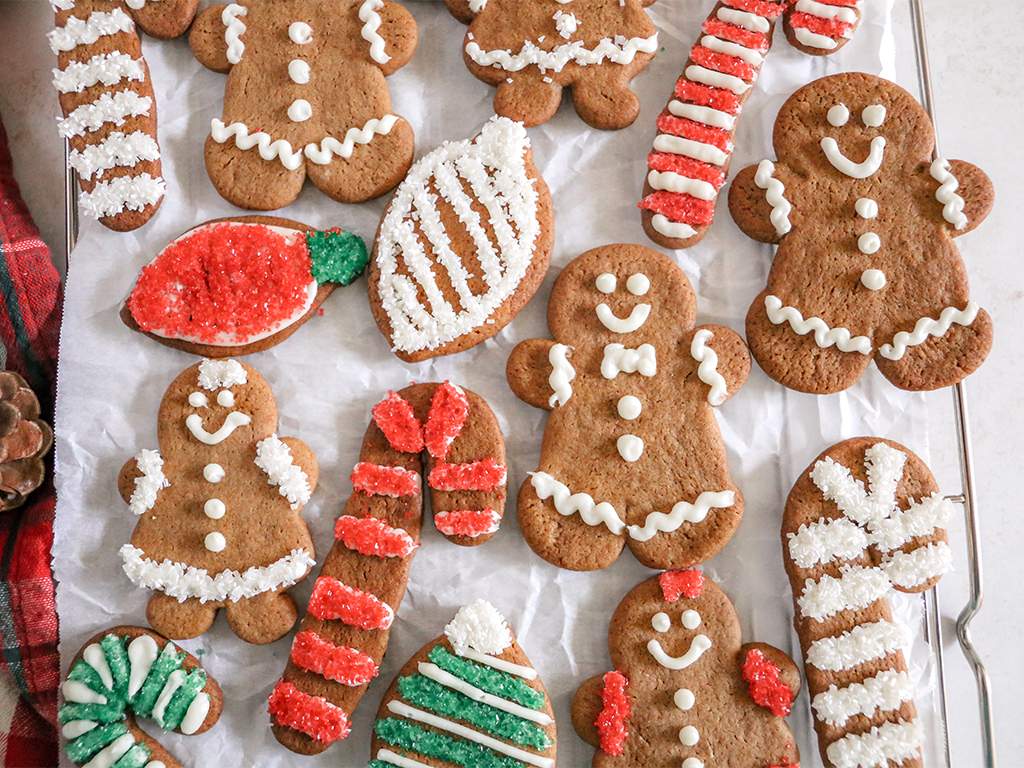 Cutout Gingerbread Cookies with Cream Cheese Frosting